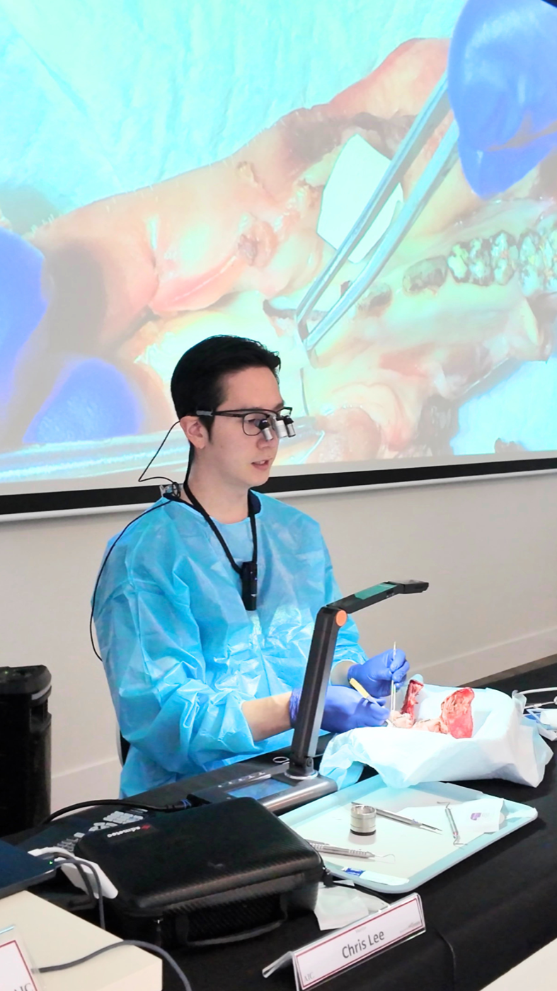 Dr. Chris Lee teaching a hands-on implant dentistry session